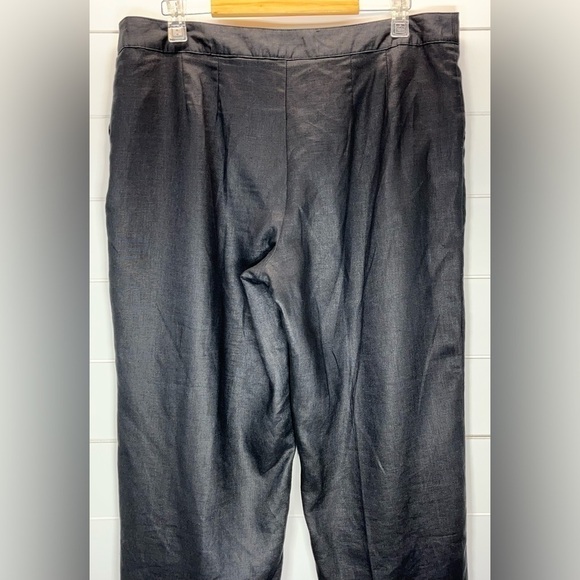 Carole Little VTG Pants Womens 14 Cropped Wide Leg Linen Beachy Coastal Resort - Picture 5 of 12